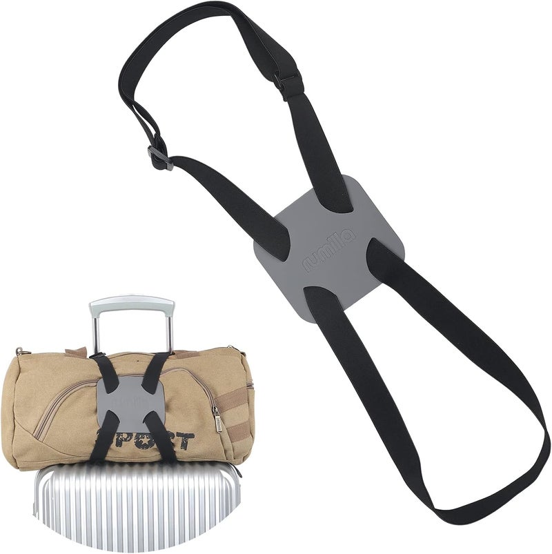 RUMILLA Bag Bungee for Luggage，Luggage Straps Bag Bungees for Add a Bag Easy to Travel Suitcase Elastic Strap Belt（Easy Version Grey - Image 1